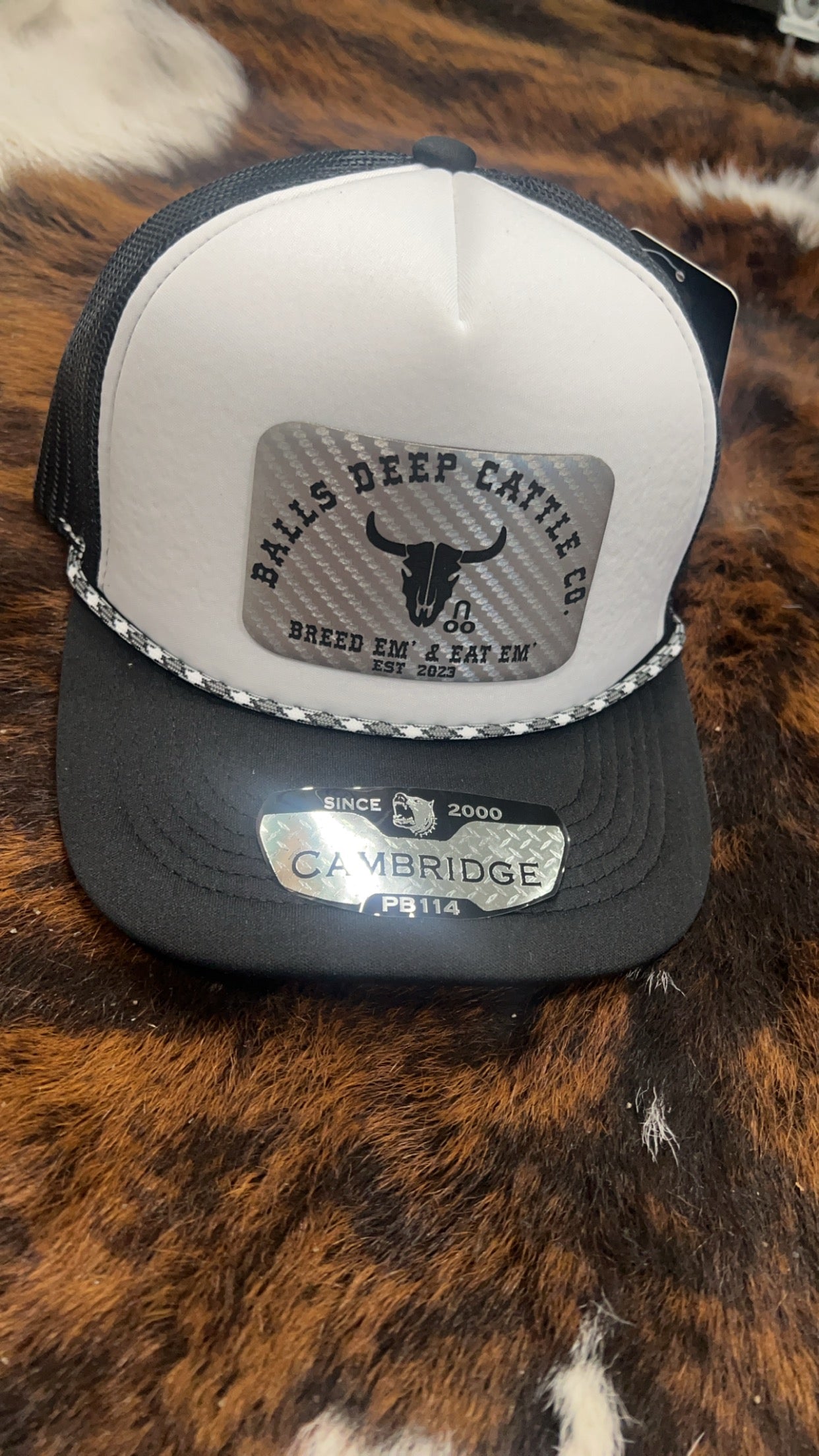 BDCC Foam Trucker Black/White-Carbon Fiber Patch-Gr/Wh/Bla Rope